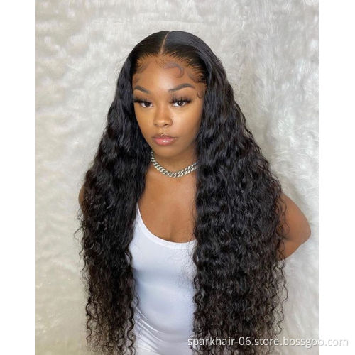 10A Grade Raw Unprocessed Virgin Water Wave Lace Front Human Hair Wigs 150 180 250 Density Virgin Wigs Human Hair